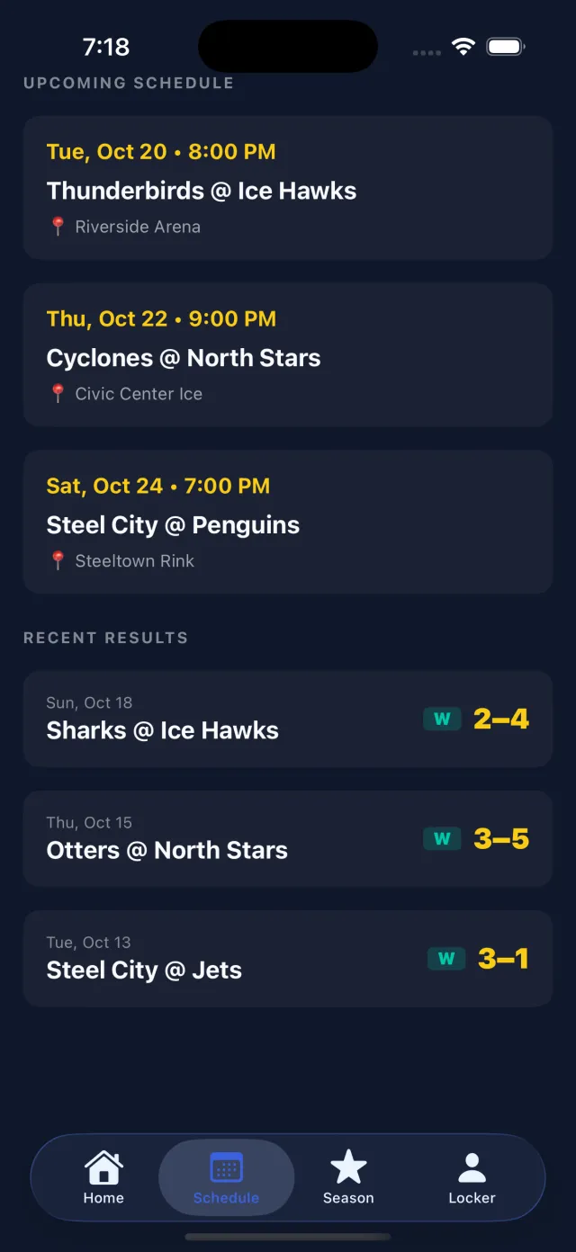 Auto-Synced Schedule